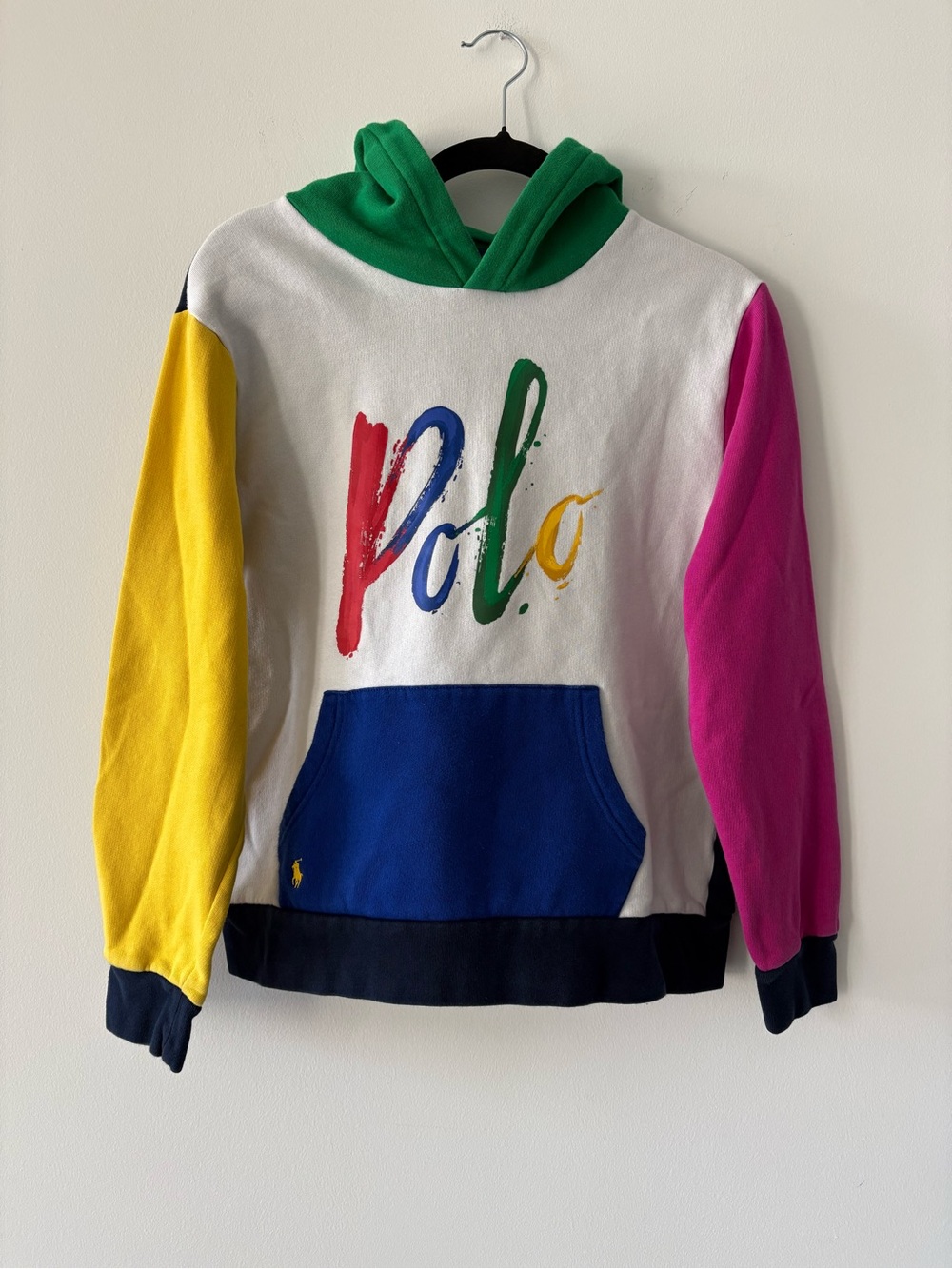 Polo by Ralph Lauren Kids Color Blocked Logo Fleece Hoodie Painterly Boy’s XL